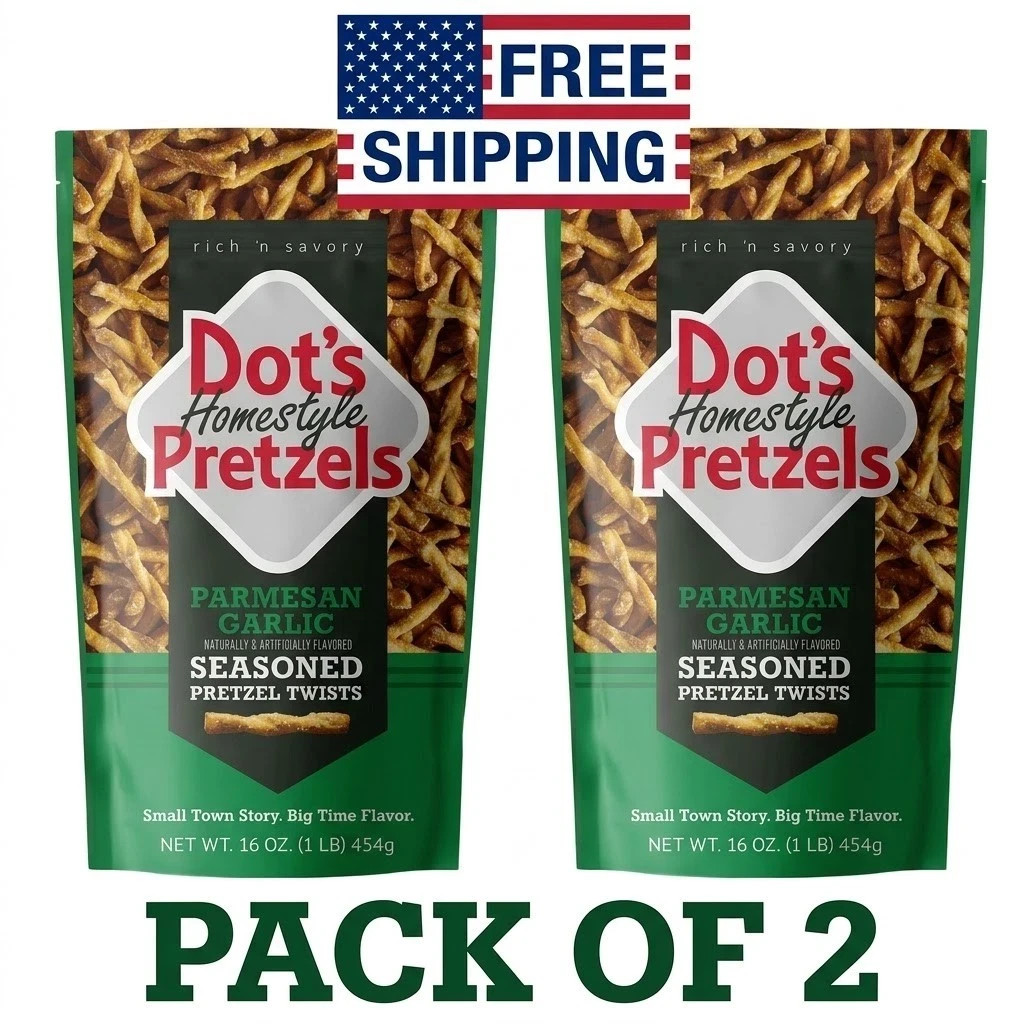 2 Pack Dot's Homestyle Pretzels Parmesan Garlic Seasoned Pretzel Twists, 16 oz gallery