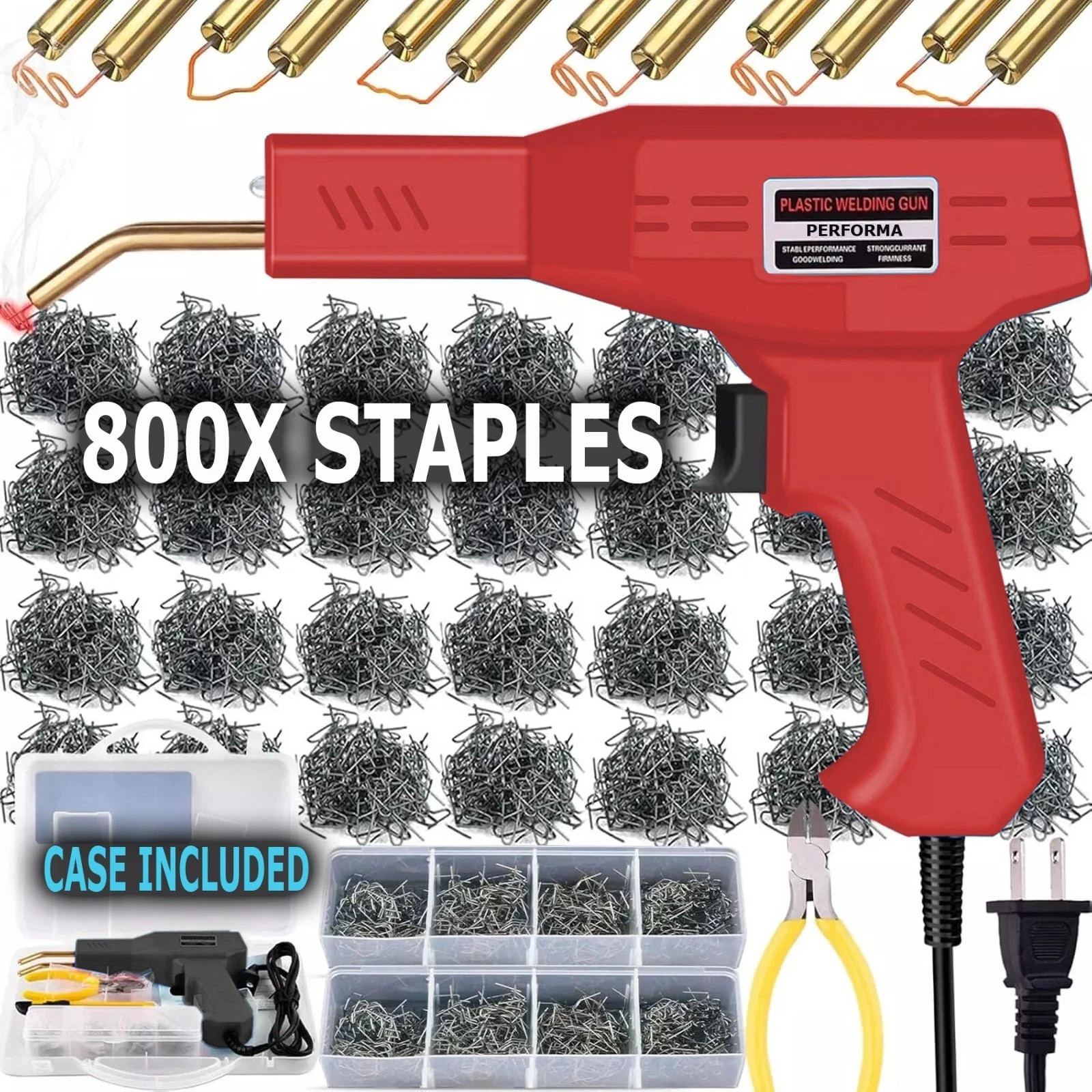 Plastic Welder Kit Soldering Hot Stapler Bumper Repair Welding Gun 800 Staples gallery