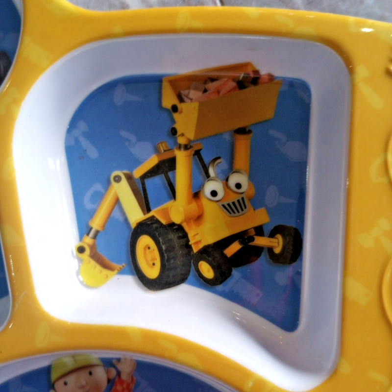 Vintage 2001 Bob the Builder Divided Toddler Plate - Zak Designs Melamine gallery