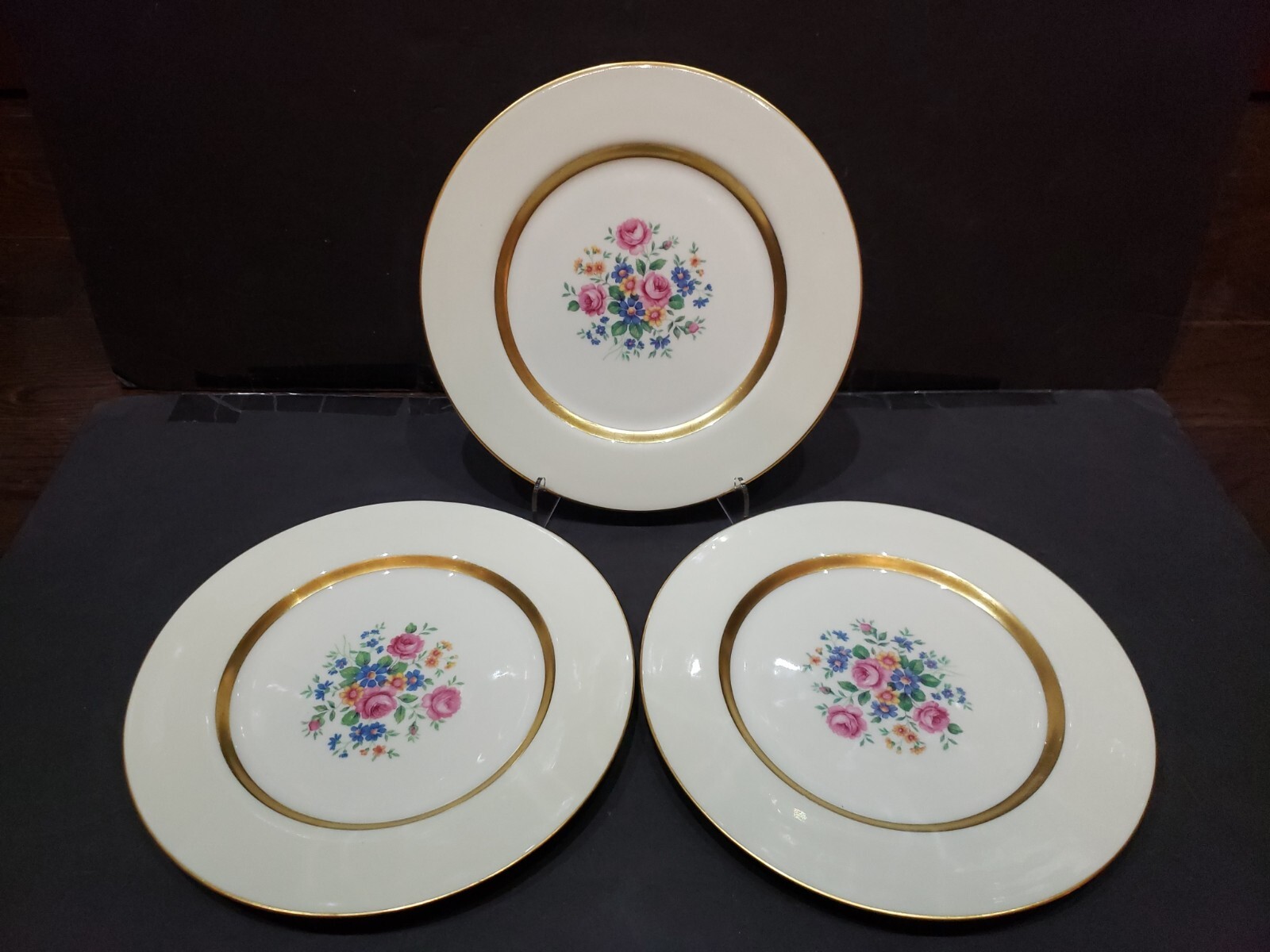 Set (3) Dinner Plates 10-1/4" wide, Theodore Haviland New York USA Gainsborough gallery