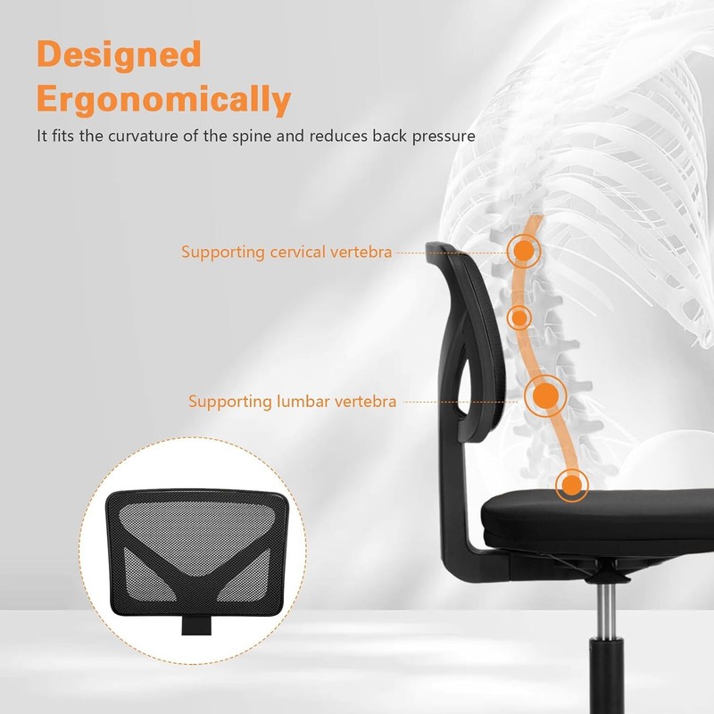 Adjustable Height Mesh Chair Computer Armless Home Office Desk Chair Ergonomic gallery