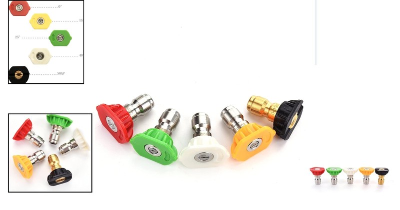 Versatile 5-Pack Pressure Washer Spray Nozzle Tips - 4000 PSI, Multiple Angles gallery