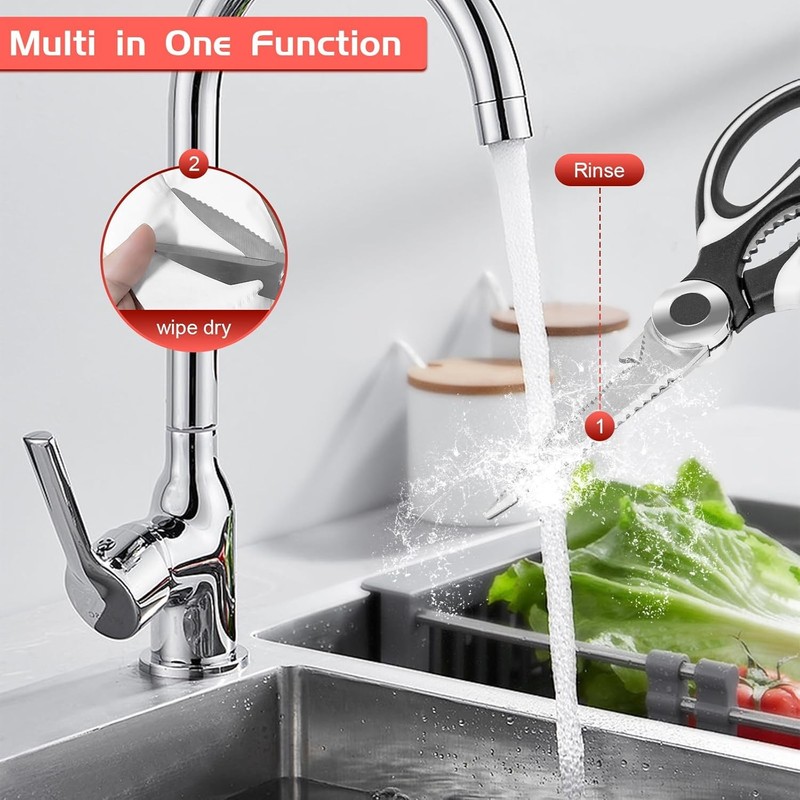 SZHLUX 2-Pack Kitchen Scissors Heavy Duty, Premium Sharp Shears for... gallery
