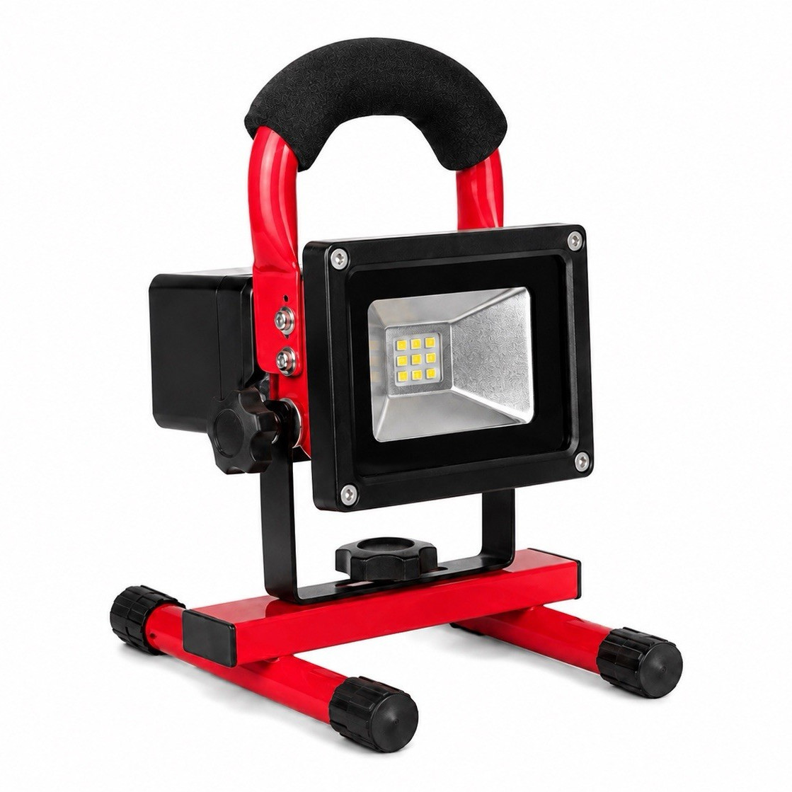 Portable LED Worklight Battery Cordless Red Black 9 LEDs Metal Plastic gallery