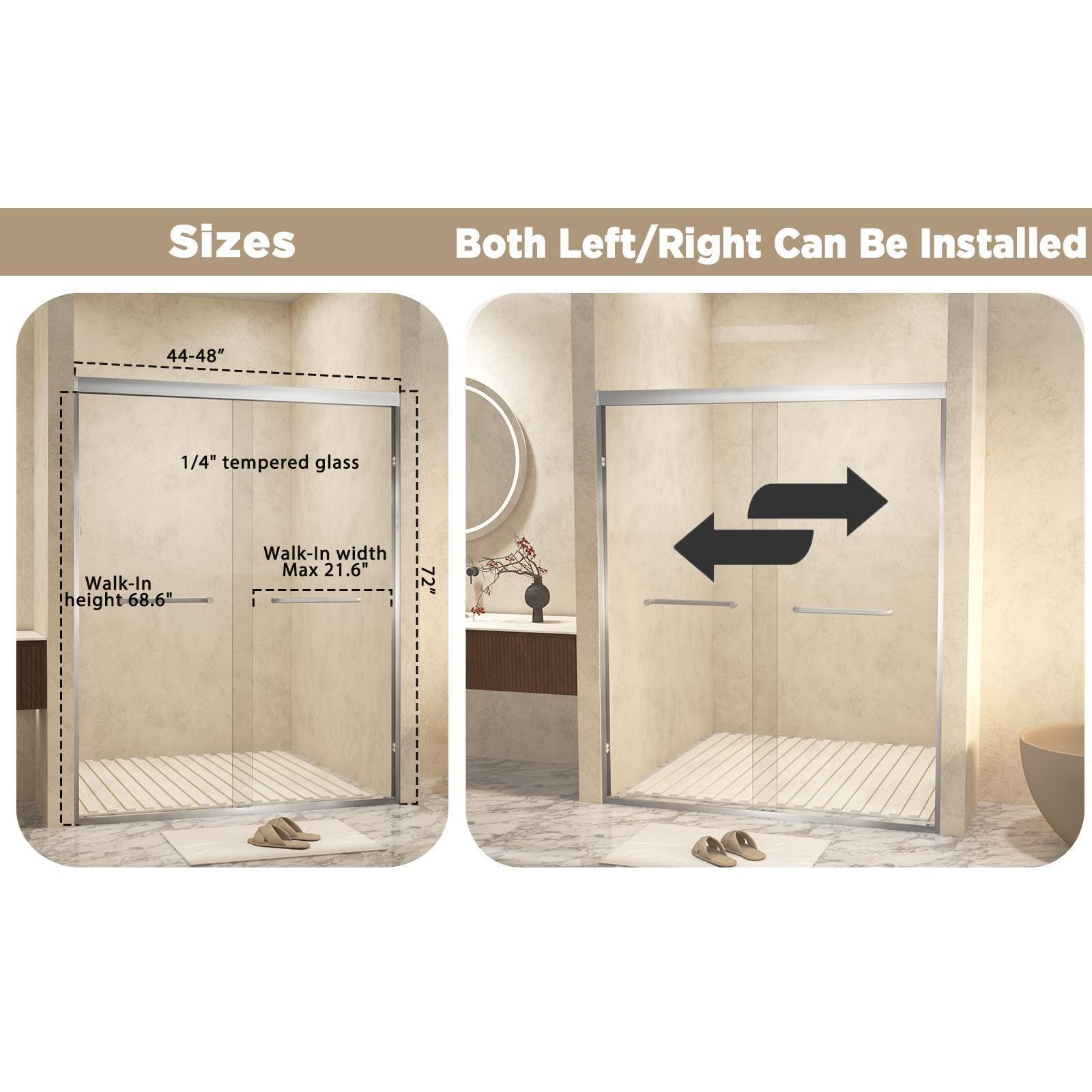 44-48" x 72" Tempered Glass with Explosion Film, Aluminum Frame Double gallery