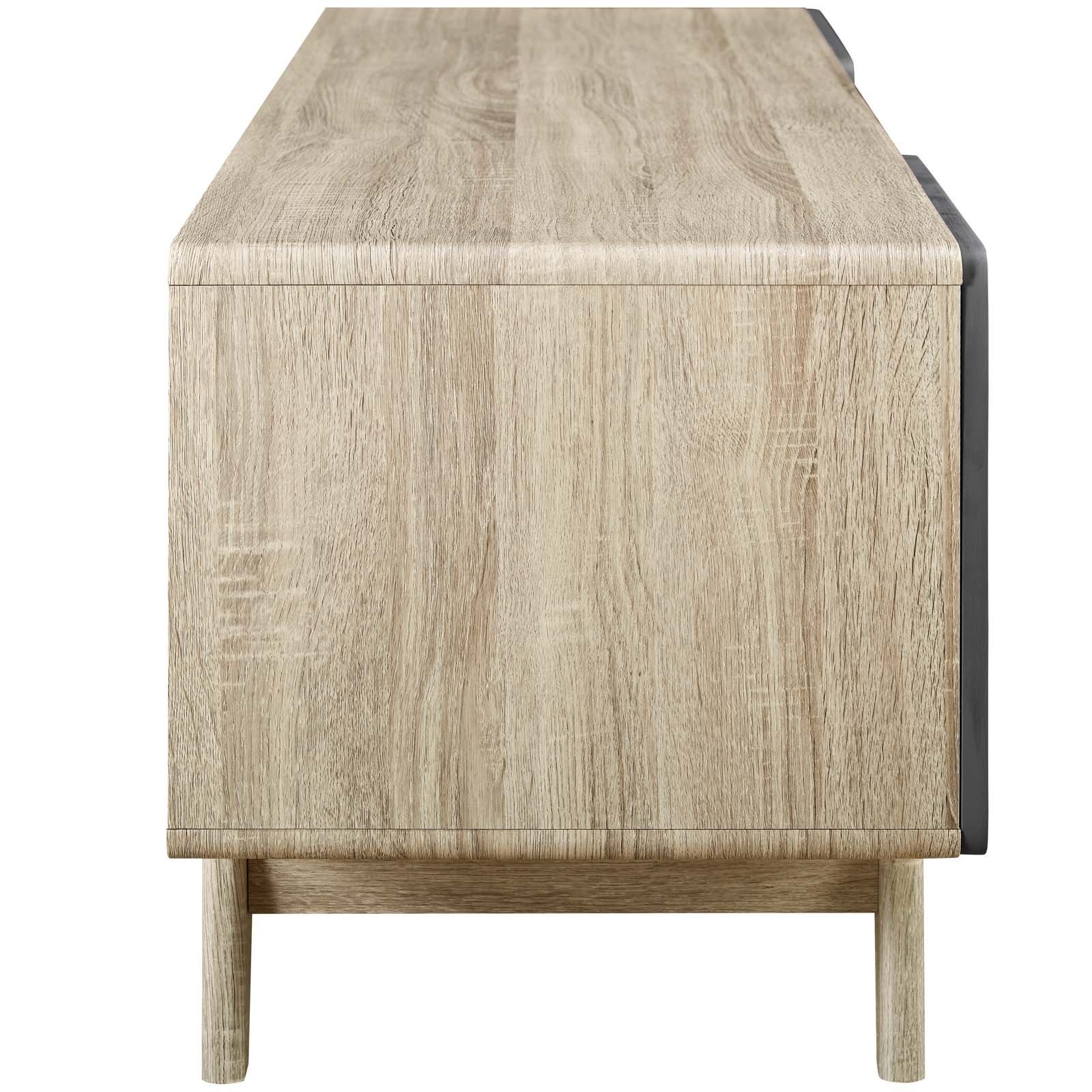 Modway Tread 59" Particleboard Wood TV Stand for TVs up to 65" in Natural/Gray gallery