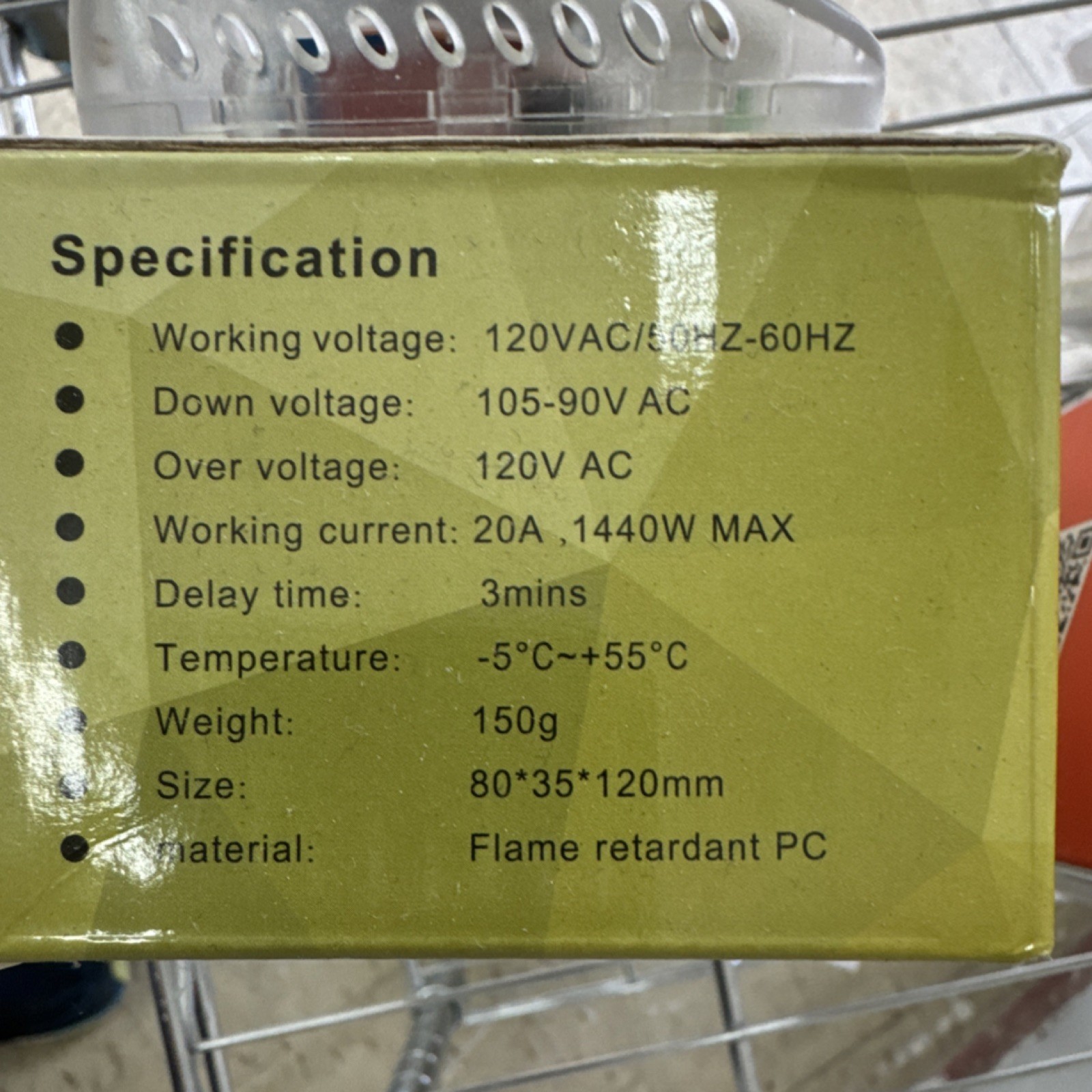 120V Voltage Protector, 20A 1440W Max, On/Off Switch, Flame Retardant PC, Beige gallery