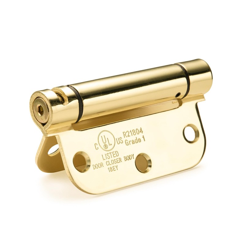Self-Closing Door Hinge 3.5 Inch Rounded, Spring Loaded Hinge Adjustable Tension gallery