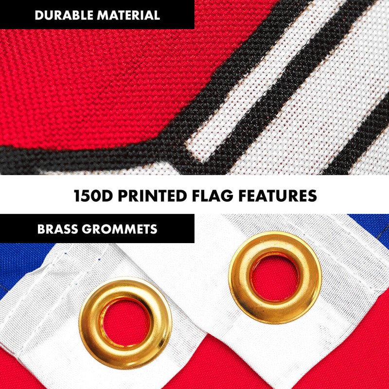 G128 Combo Pack: 6 Ft Flagpole White & Cambodia Flag 3x5 Ft Printed 150D Poly gallery