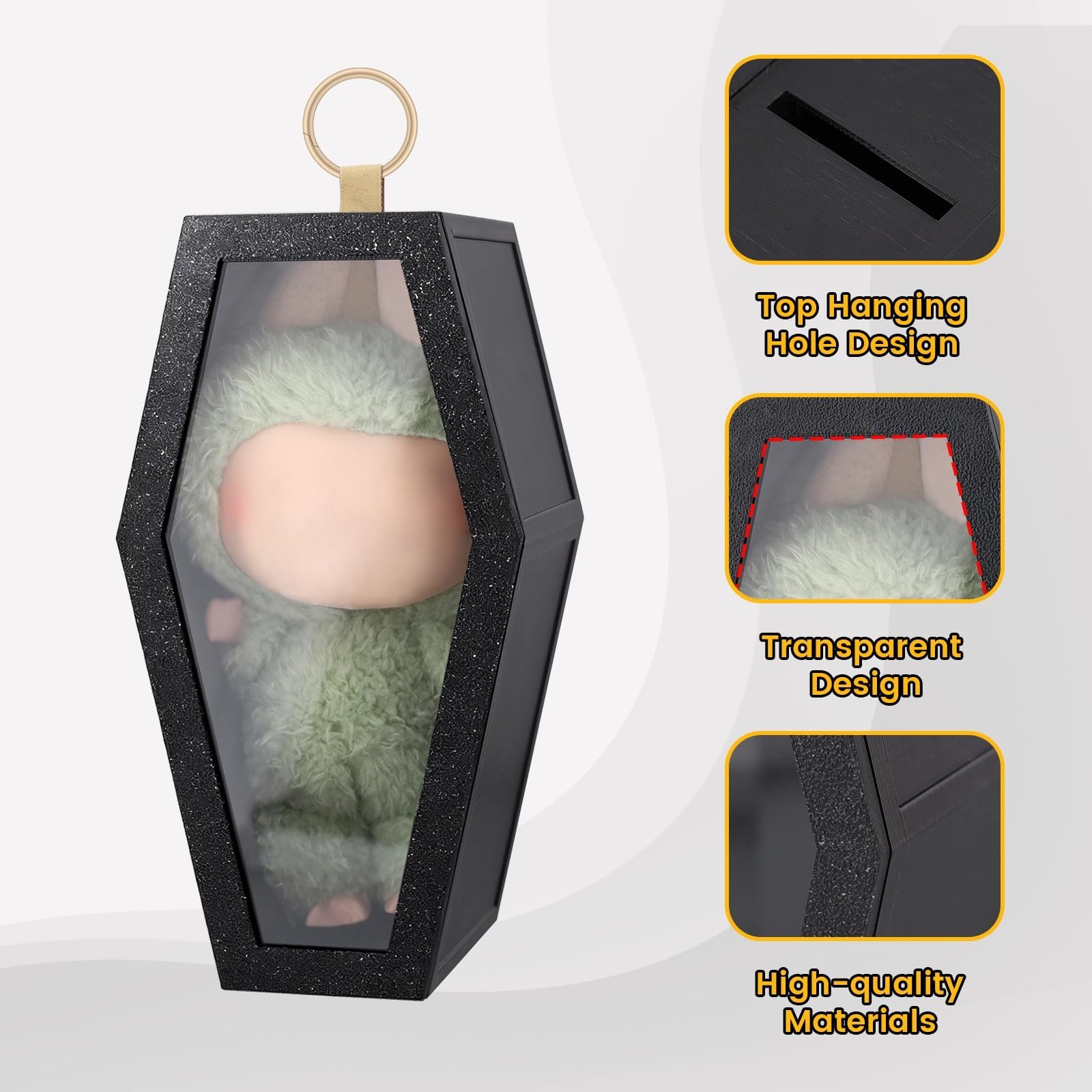 Protective Case, Coffin Shaped Display Case for 17cm Doll with a Clear Acryli... gallery