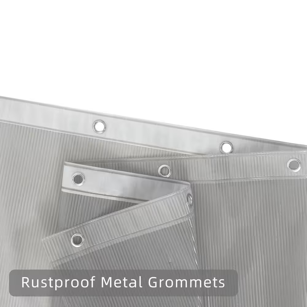Raystar 70 In. X 72 In. Gray PEVA Plaid Shower Curtain gallery
