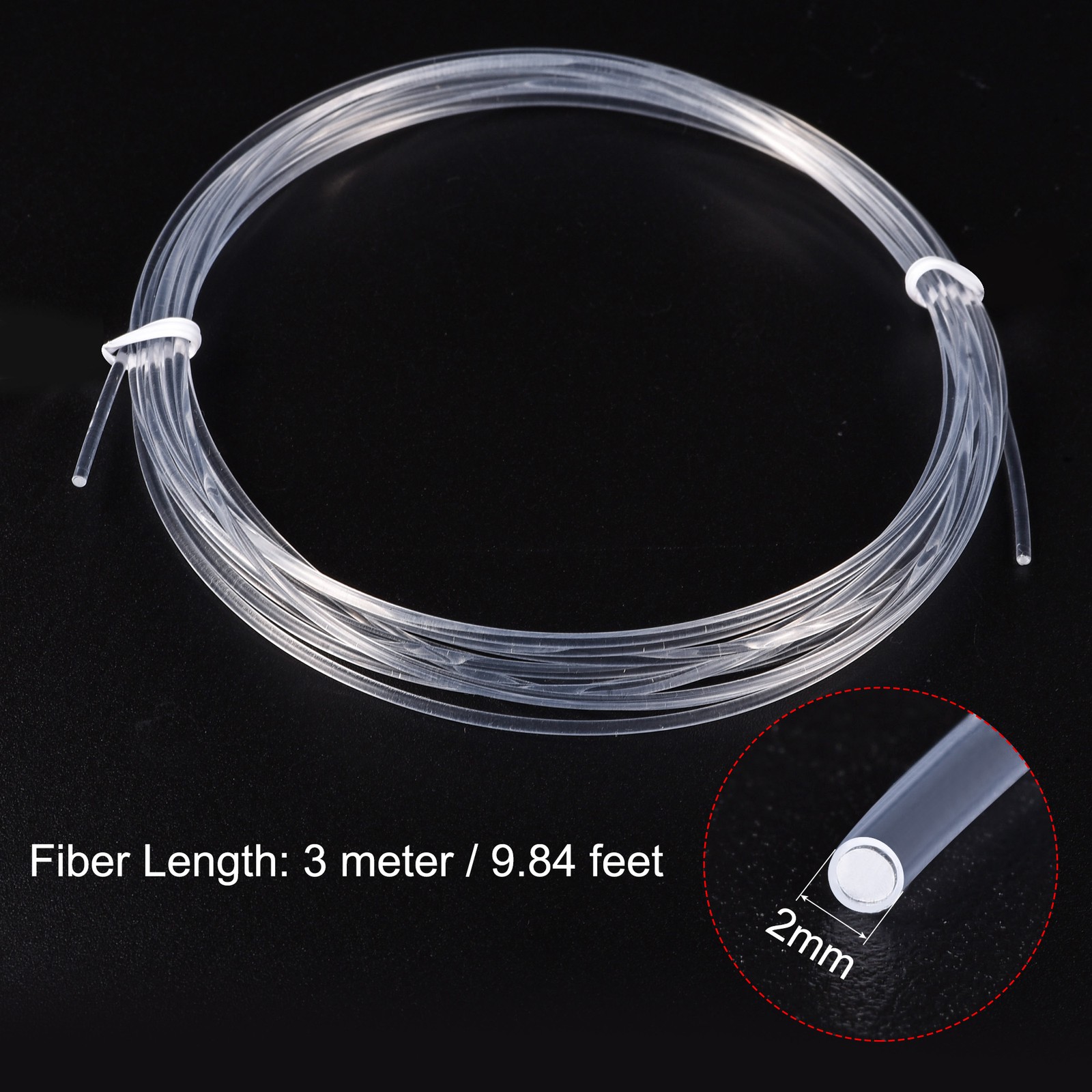PMMA Side Glow for LED Light Guide in Home Hotel Fiber Optic Cable 2mm 9.8ft gallery