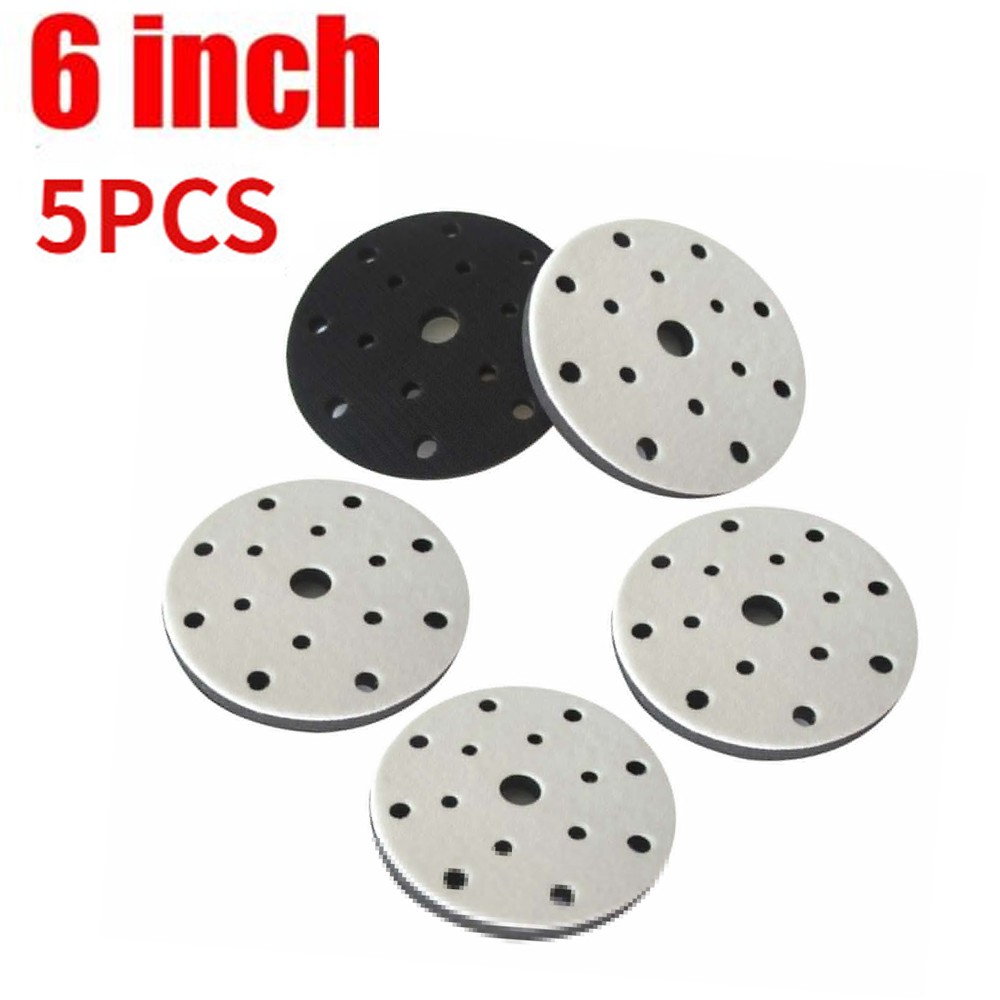 6 inch Hook Loop Soft Foam Interface Sanding Disc Sander Buffer Backing Pad 5PCS gallery