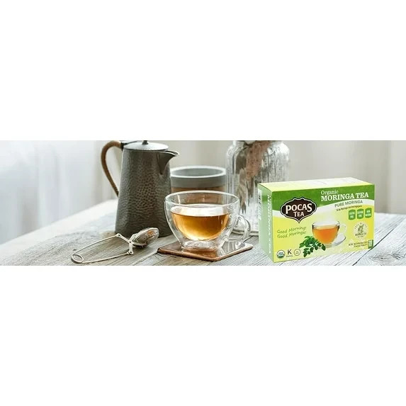 POCAS Tea Organic Moringa Green Tea Bags Natural Herbal Blend Box 20ct gallery