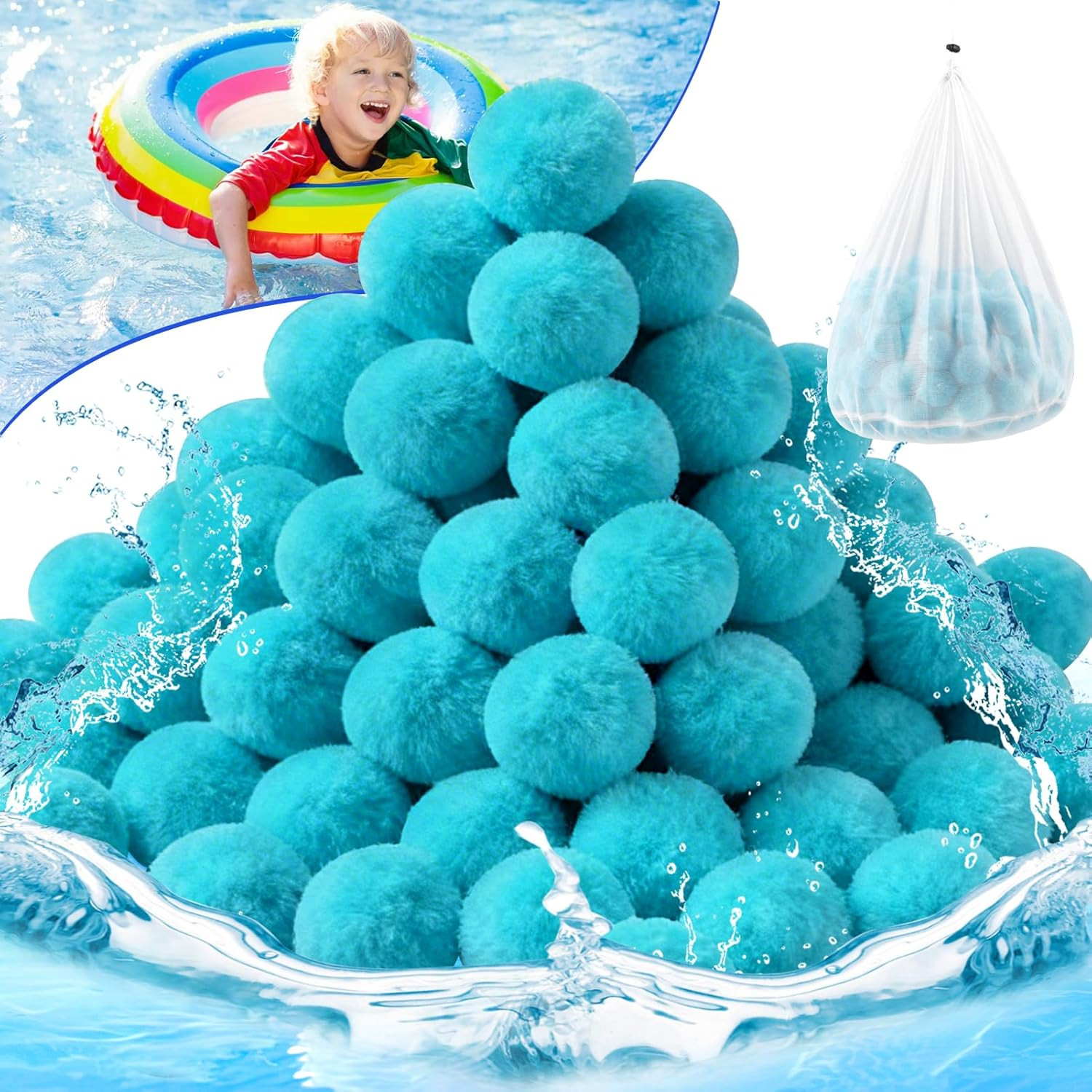 Pool Filter Balls for Sand-Filter,Eco-Friendly Fiber Filter Media for Swimming P gallery