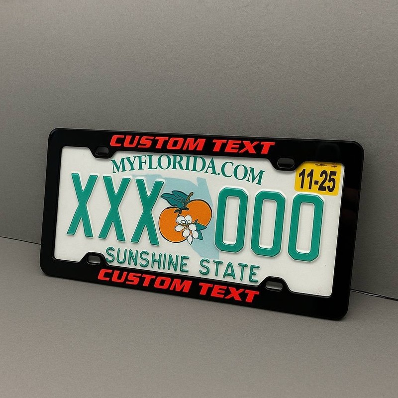 Personalized TEXT NAME LOGO Custom Car License Plate Frame 3D Laser Multicolor gallery