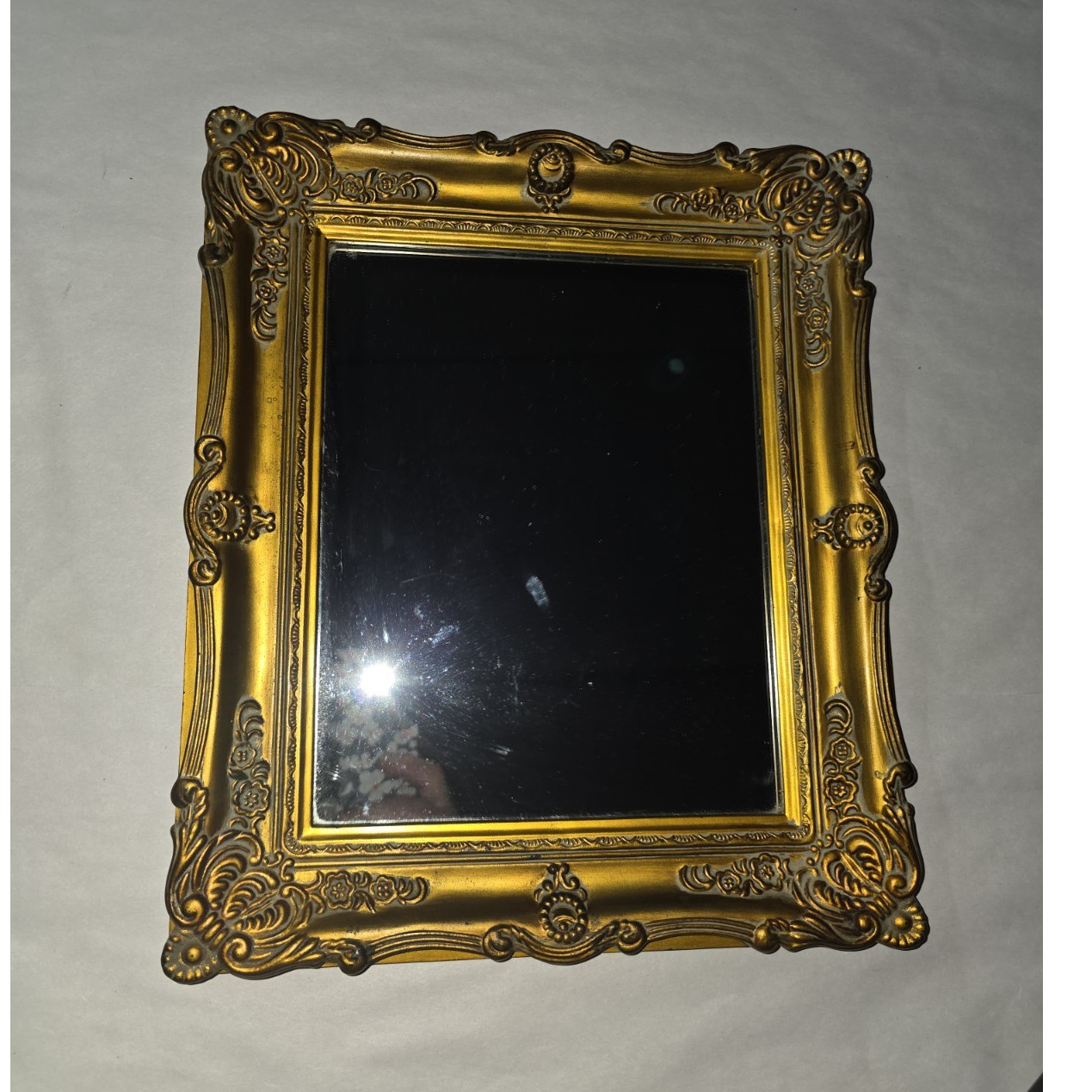 Vintage Gold Baroque/Rococo Ornate Framed Accent Wall Mirror 23x20 Rectangle gallery