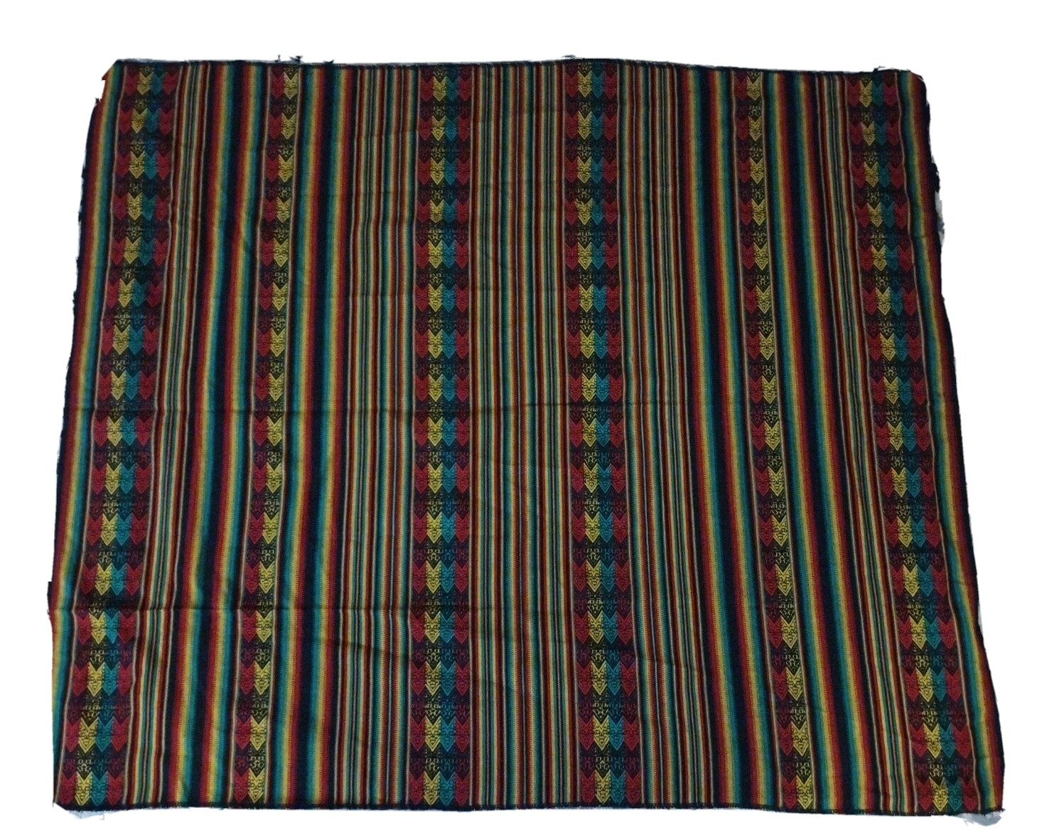Peruvian Multicolor Fabric With designs- Tablecloth - Rug - Blanket 41x49in gallery