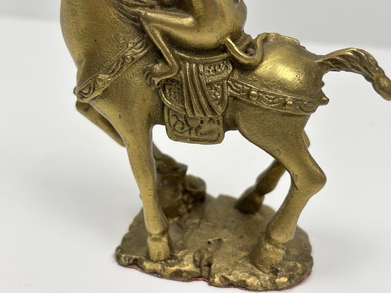 Solid Brass Monkey on Horse Figurine 3.5" tall Home Decor Statue Figurine gallery