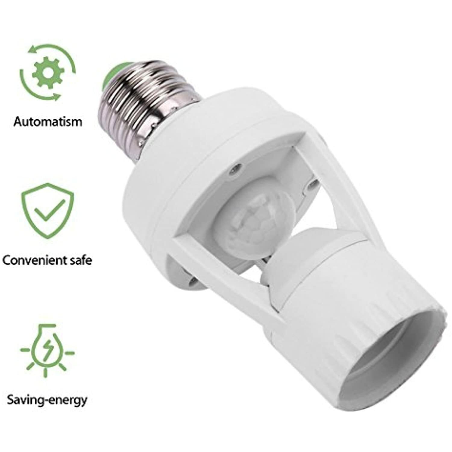 Screw-In Motion Activated Sensor Light Bulb Control Socket Adapter Dusk to Dawn gallery