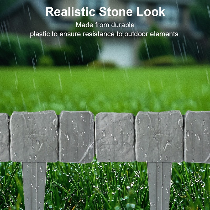 Garden Edging Border Imitation Stone Fence Partition Fence Garden Decor (30pcs) gallery