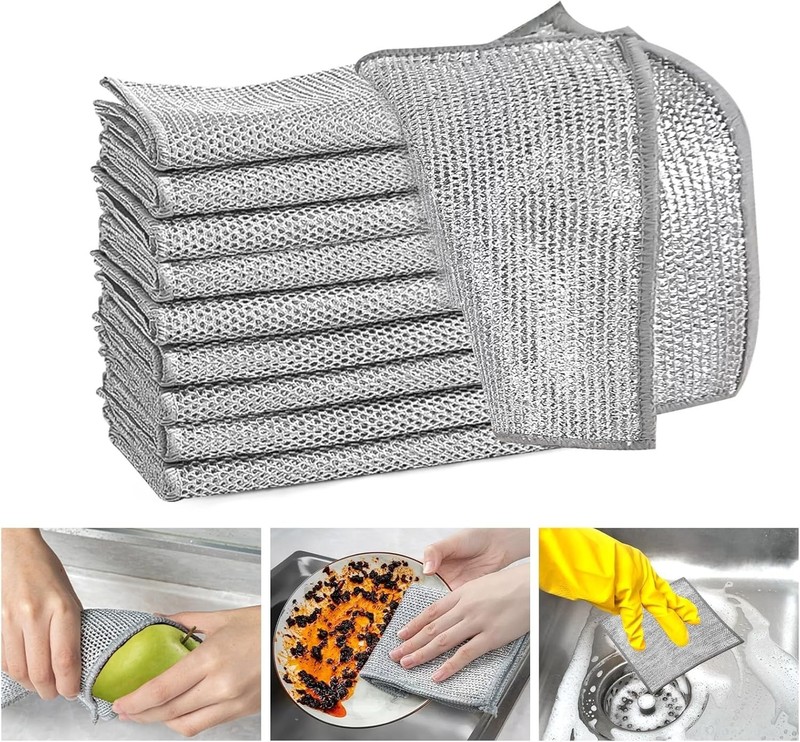 10 Pieces Dishwashing Cloth Multipurpose Premium Metal Wire Dishwashing Cleaning gallery