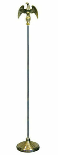 8ft Indoor Flag Pole Kit Eagle Topper 8' Telescoping FlagPole Kit with Base