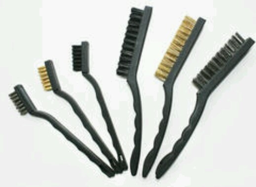 6pc Large & Small Cleaning DETAIL BRUSH SET Steel Wire/Brass & Nylon gallery