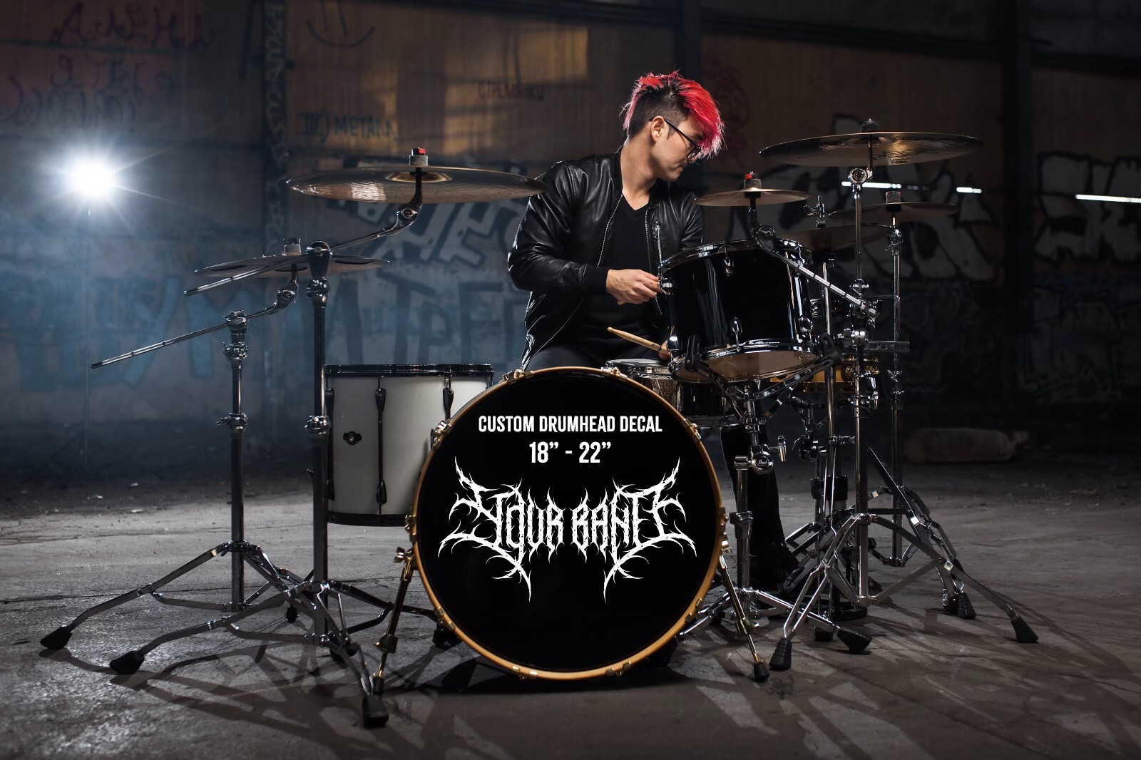 Custom Bass Drum Decal - Design Your Own Bass Drum Head for Your Band gallery