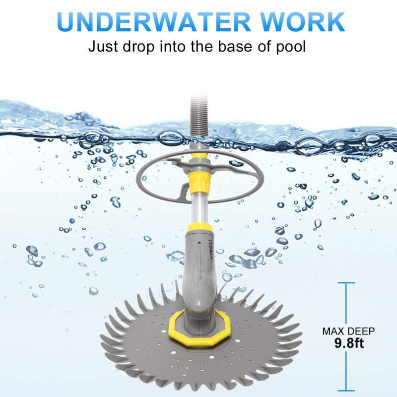 VINGLI Automatic Suction Side Pool Vacuum In Ground and Above Ground Pool Grey gallery