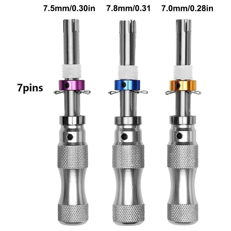 3PC 7 Pin Advanced Tubular Lock Tool Set For Padlock Hook Tool Seal Pick Puller. gallery