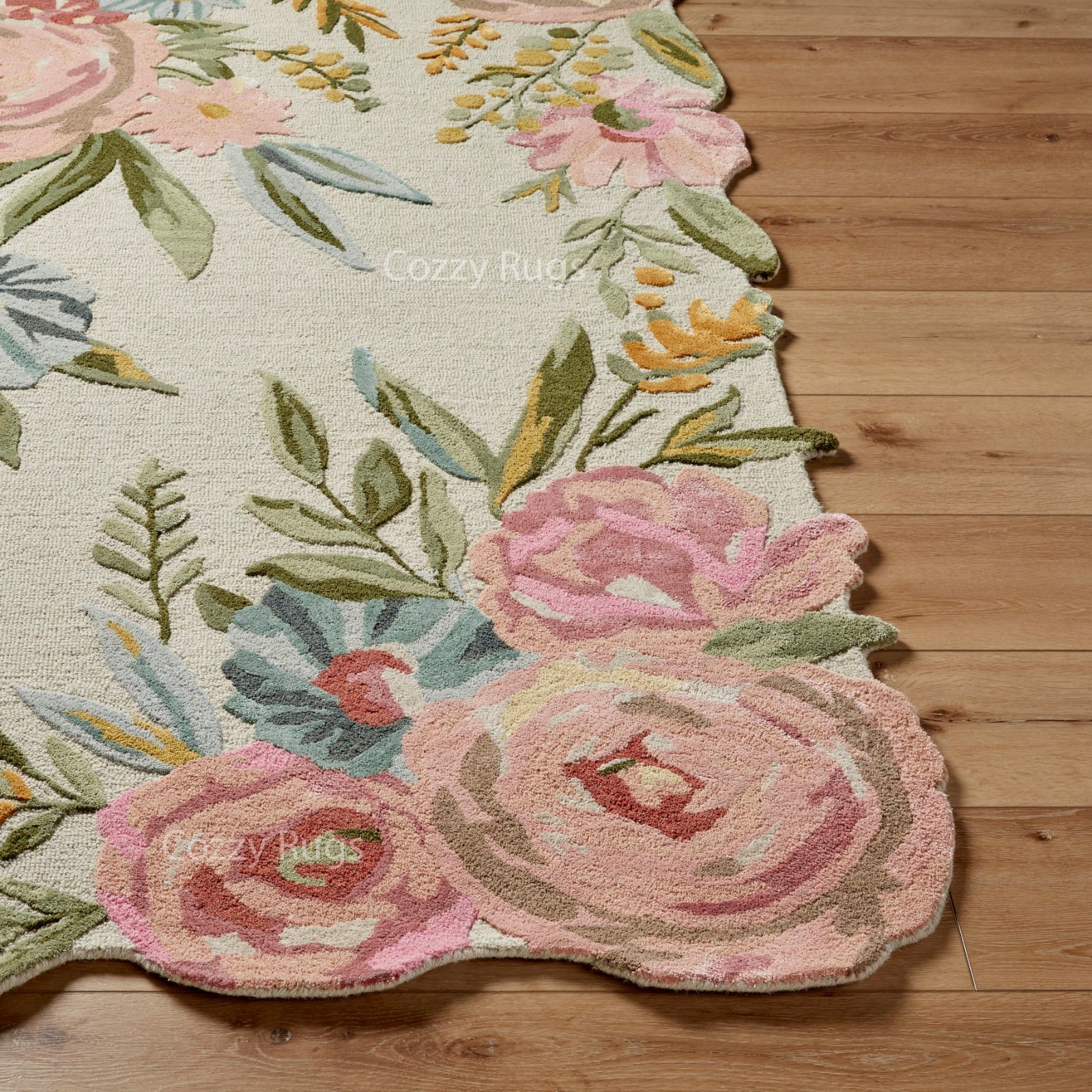 PINK PEONY FLORAL AREA RUG gallery