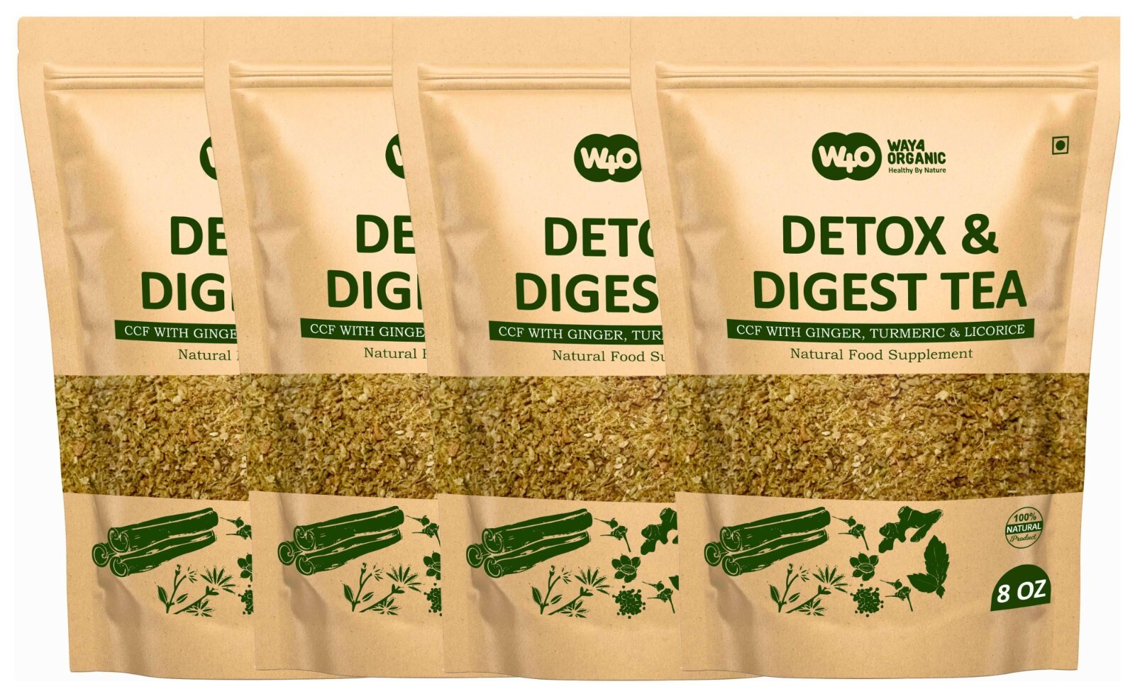 Detox and Digest CCF Tea with Ginger, Turmeric and Licorice Tea 8 Ounces(4 Pack) gallery