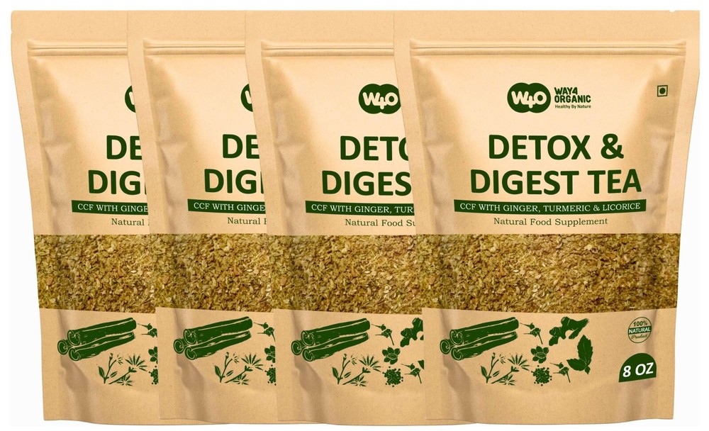 Detox and Digest CCF Tea with Ginger, Turmeric and Licorice Tea 8 Ounces(4 Pack)