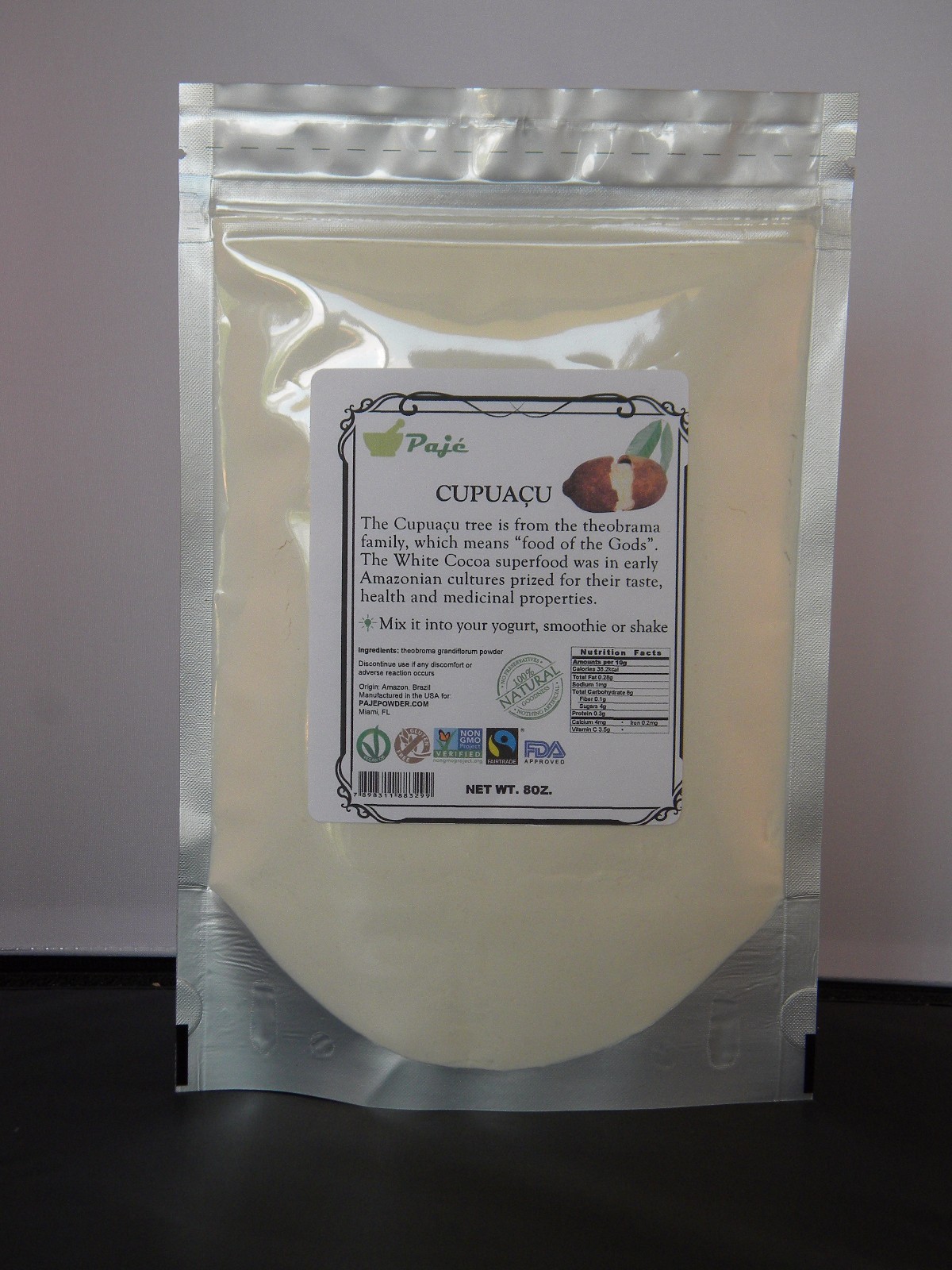 CUPUACU powder fruit 8oz 1/2lb KOSHER Superfood antiag prot detox fib Vigor PAJE gallery