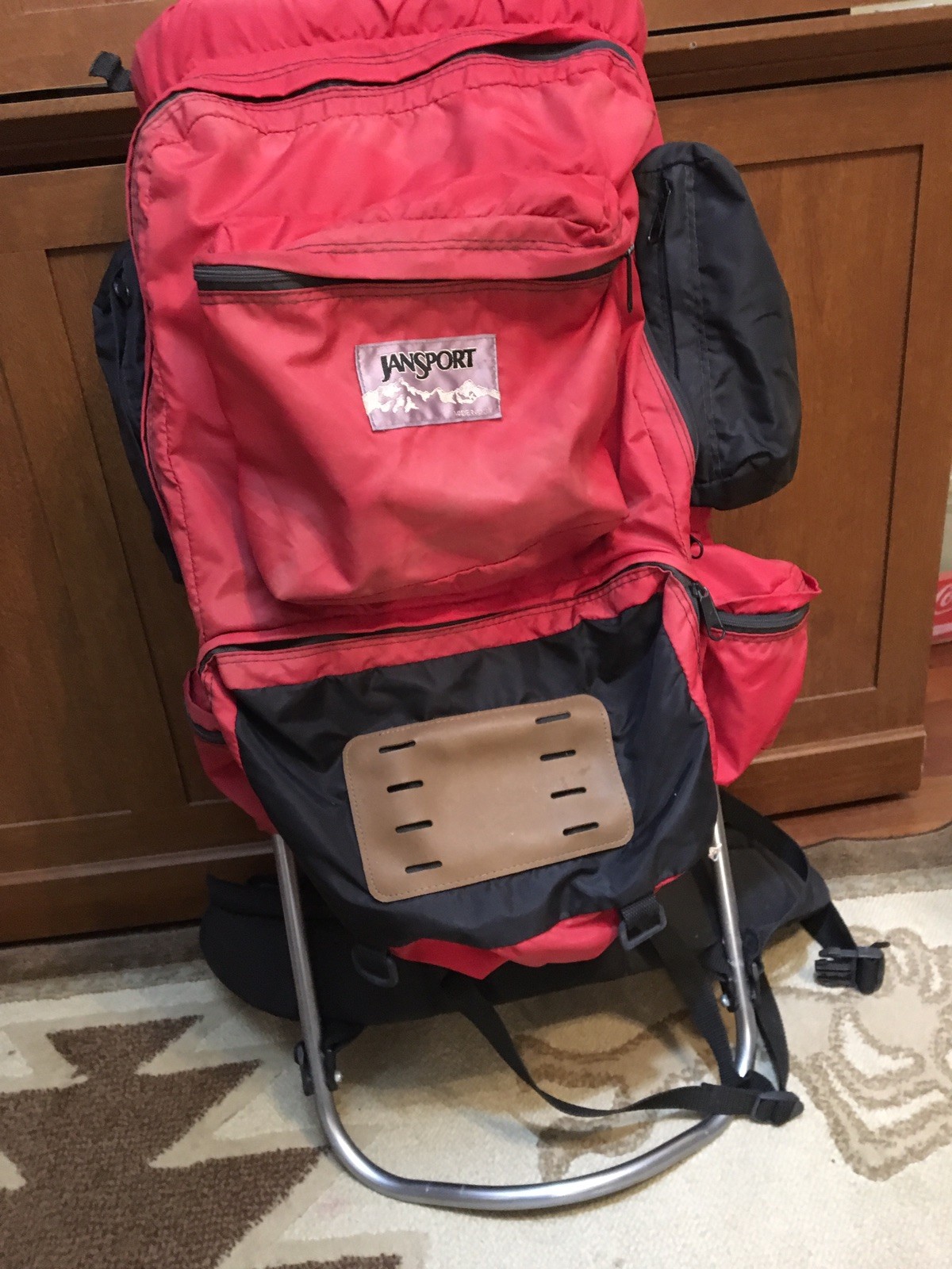 Vintage Large Red Jansport External Frame Hiking Backpack