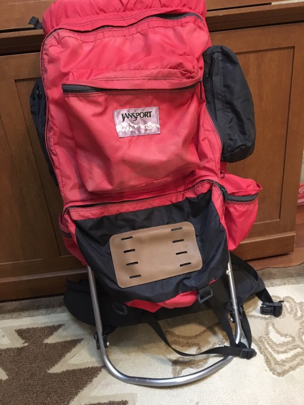 Vintage Large Red Jansport External Frame Hiking Backpack