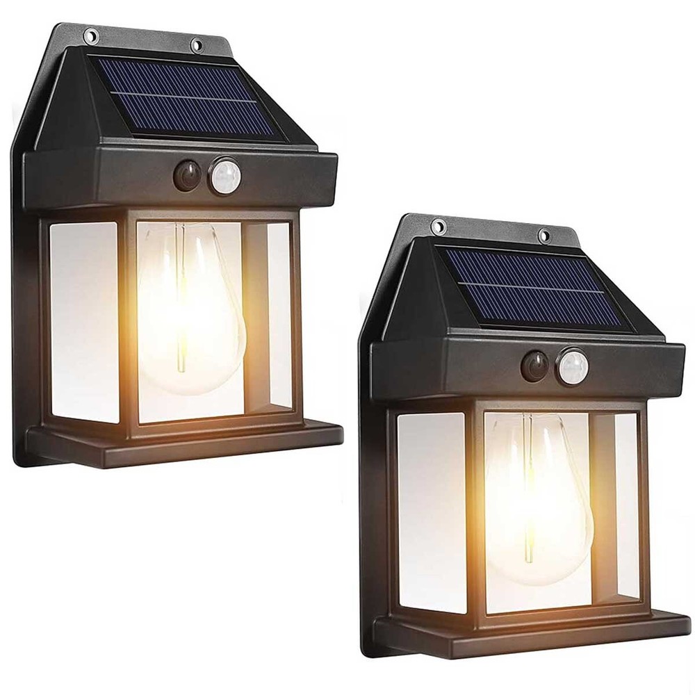 2 Pack LED Motion Sensor Solar Lights ,Outdoor IP65 Waterproof Security Lamp