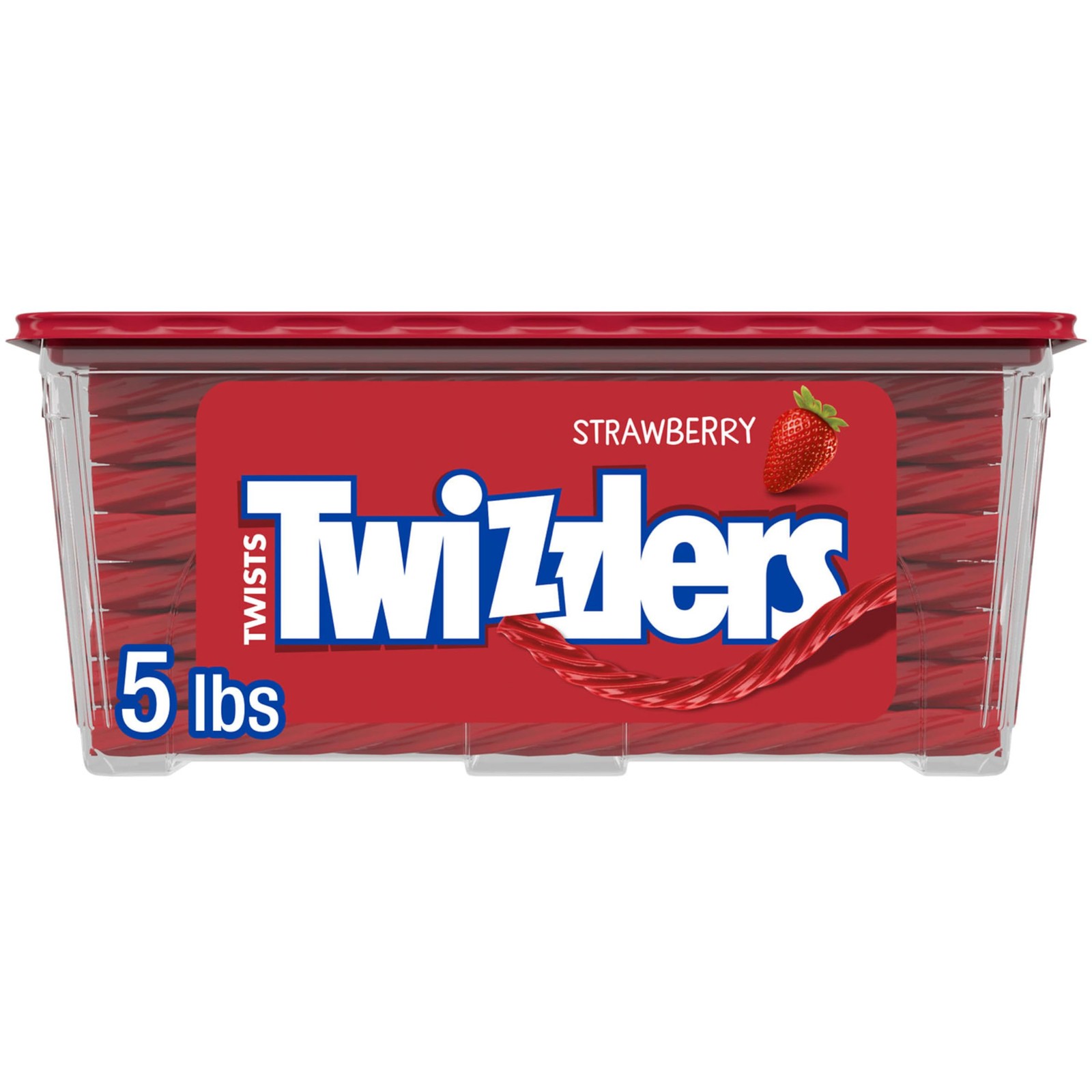Twists Strawberry Flavored Licorice Style, Chewy Holiday Candy Tub, 5 lb gallery
