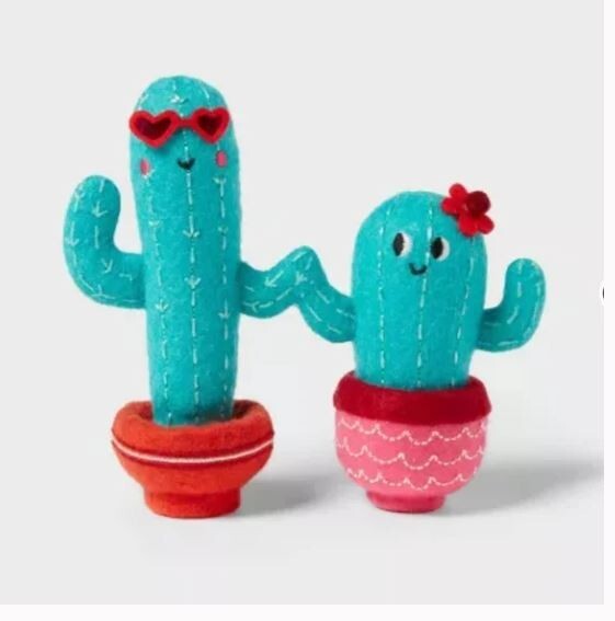 Target Spritz Valentines Day Felt Cactus Duo Decor Figure 5 inch NEW W/ TAG 2025 gallery