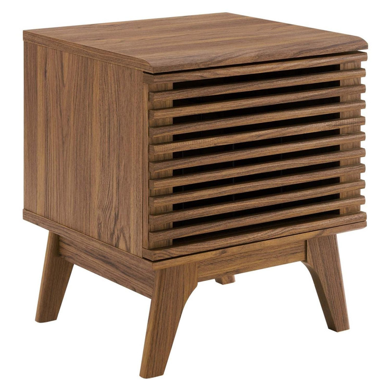 Modway Render Mid-Century Modern 19 Vinyl Record Display Stand In Walnut 19 gallery