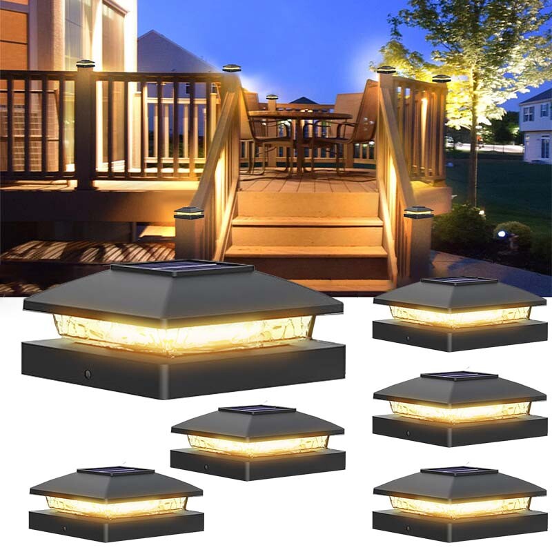 6/12/18Pack Solar Post Cap Light For 4x4 Outdoor Waterproof LED Deck Fence Light gallery