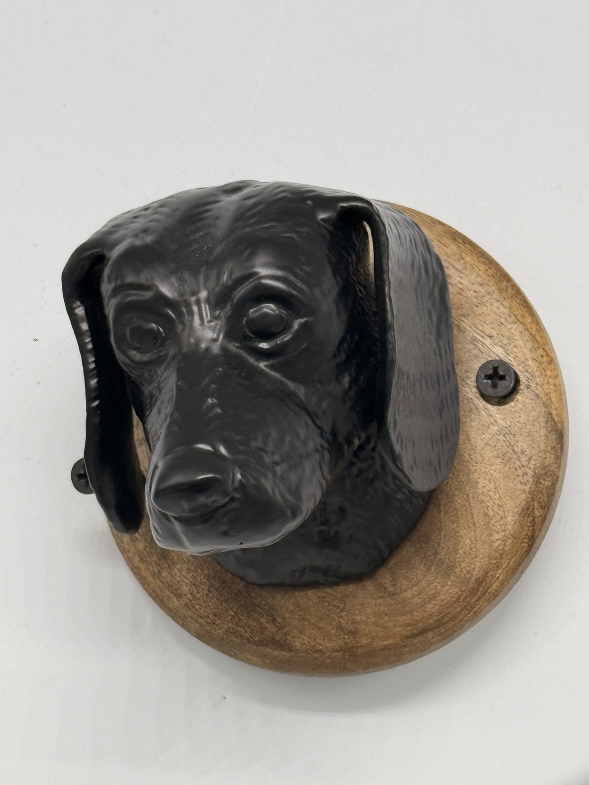 Pottery Barn ~ DOG HOOK~ Antique Bronze on Wood mount gallery