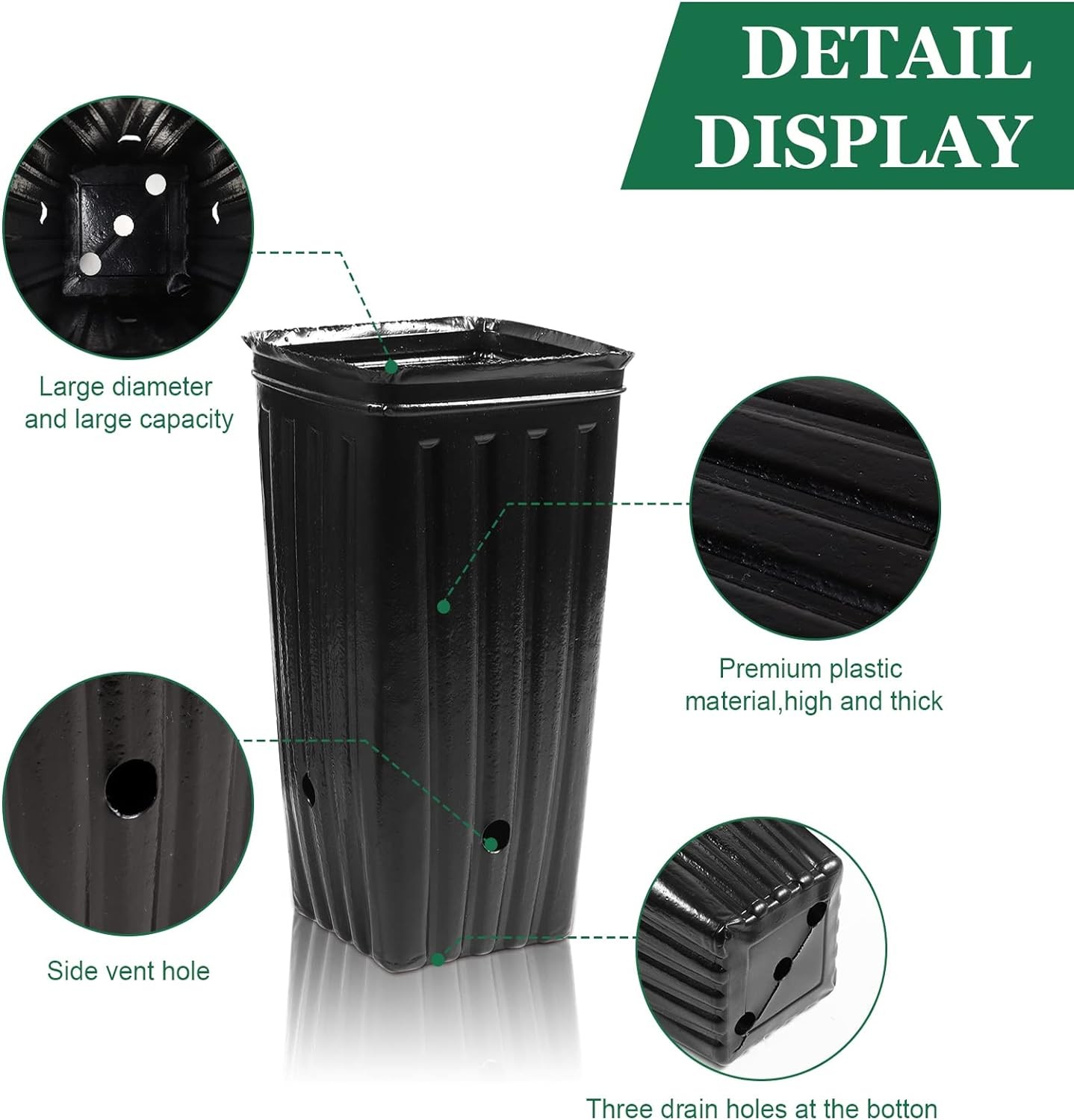 30 PCS Tree Pot Tall Seedling Flower Plant Container Starting Deep Plastic Pots gallery
