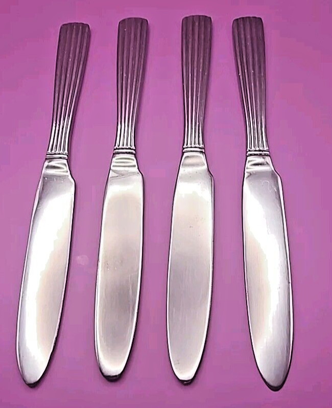 Towle Ionic Stainless 18/10 Dinner Knife Ribbed Handle Flatware 9in Set of 4 ` gallery