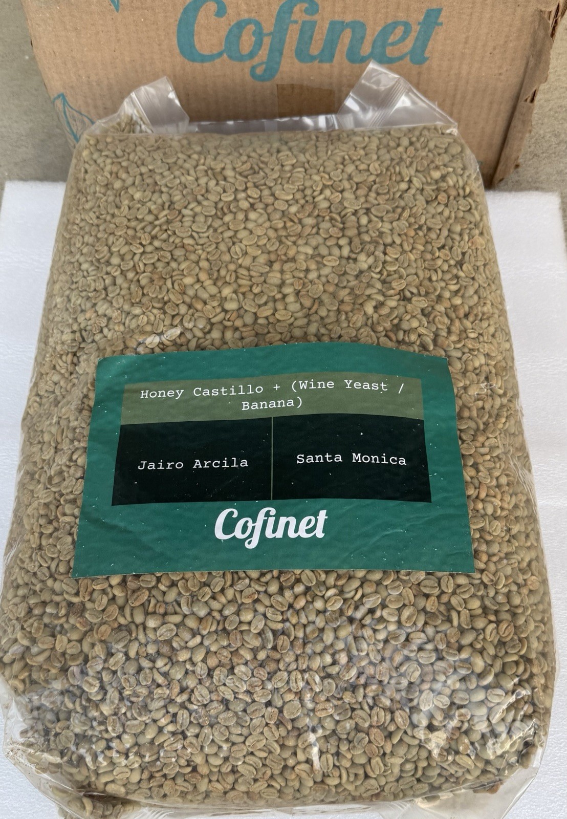 26Lbs. Colombia - Jairo Arcila Santa Monica-Banana, Unroasted Green Coffee Beans gallery