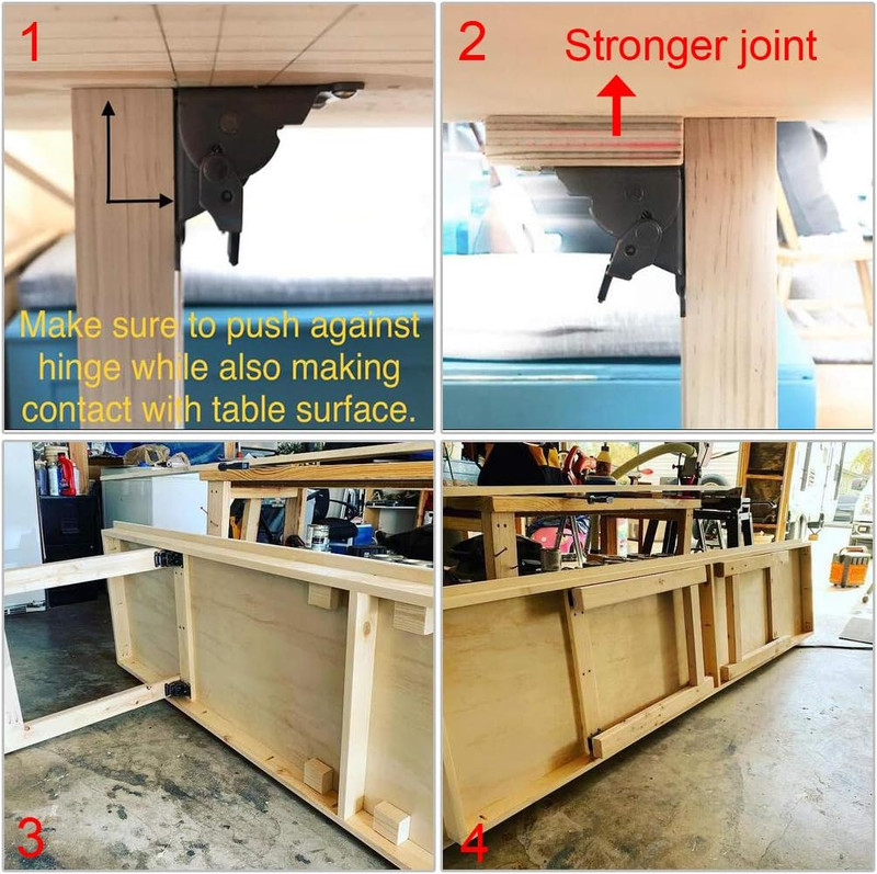 Table Leg Folding Brackets, Foldable Hinge Hardware, Self- Lock Extension Colla gallery