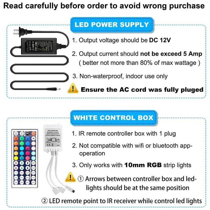 44Key IR Controller+Power Supply Adapter For 2835 3528 5050 RGB LED Strip Lights gallery