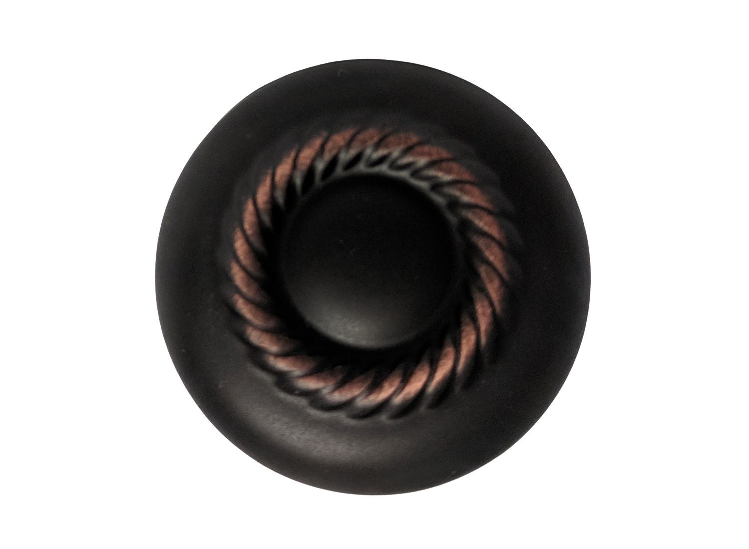 Dark Oil Rubbed Bronze 1 1/4" Kitchen Bathroom Cabinet Round Rope Knob 117.32VBR gallery