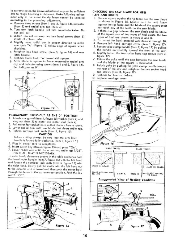 Assembly Operating Instructions Manual 113.29402 Craftsman 10" Inch Radial Saw gallery